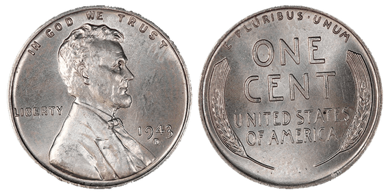 the picture of 1943-D Steel Penny From Denver. It has "D" on the obverse.