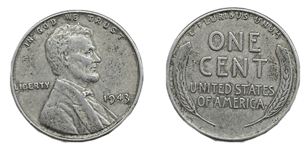 the picture of 1943 Steel Wheat Penny (No Mint Mark)